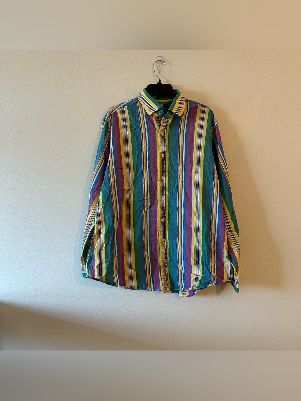 Vintage Polo Ralph Lauren Dress Shirt Regent Classic Fit XL Striped Multicolor